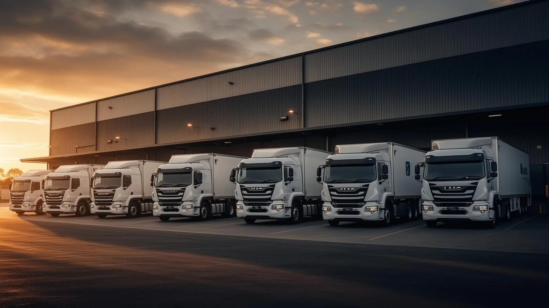 Max Logistic Service fleet of trucks at a Sydney distribution warehouse